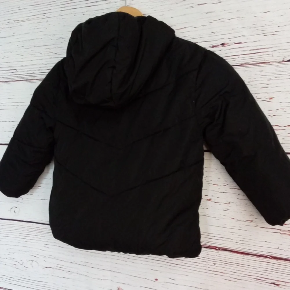 SwissTech Kids Black Hooded Puffer Jacket Coat Warm Winter Size 4T